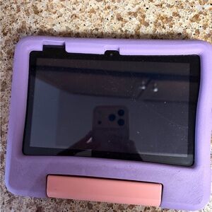 Purple Amazon Fire 7 Tablet with Case with Stand